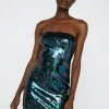 Party Dresses Iridescent Sequin Bandeau Bodycon Dress -Christmas Sales womens black iridescent sequin bandeau bodycon dress