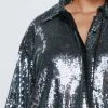 Shirts Plus Size Sheer Sequin Relaxed Fit Shirt -Christmas Sales womens black plus size sheer sequin relaxed fit shirt