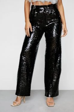 Sequin Pants Premium Sequin Straight Leg Pants