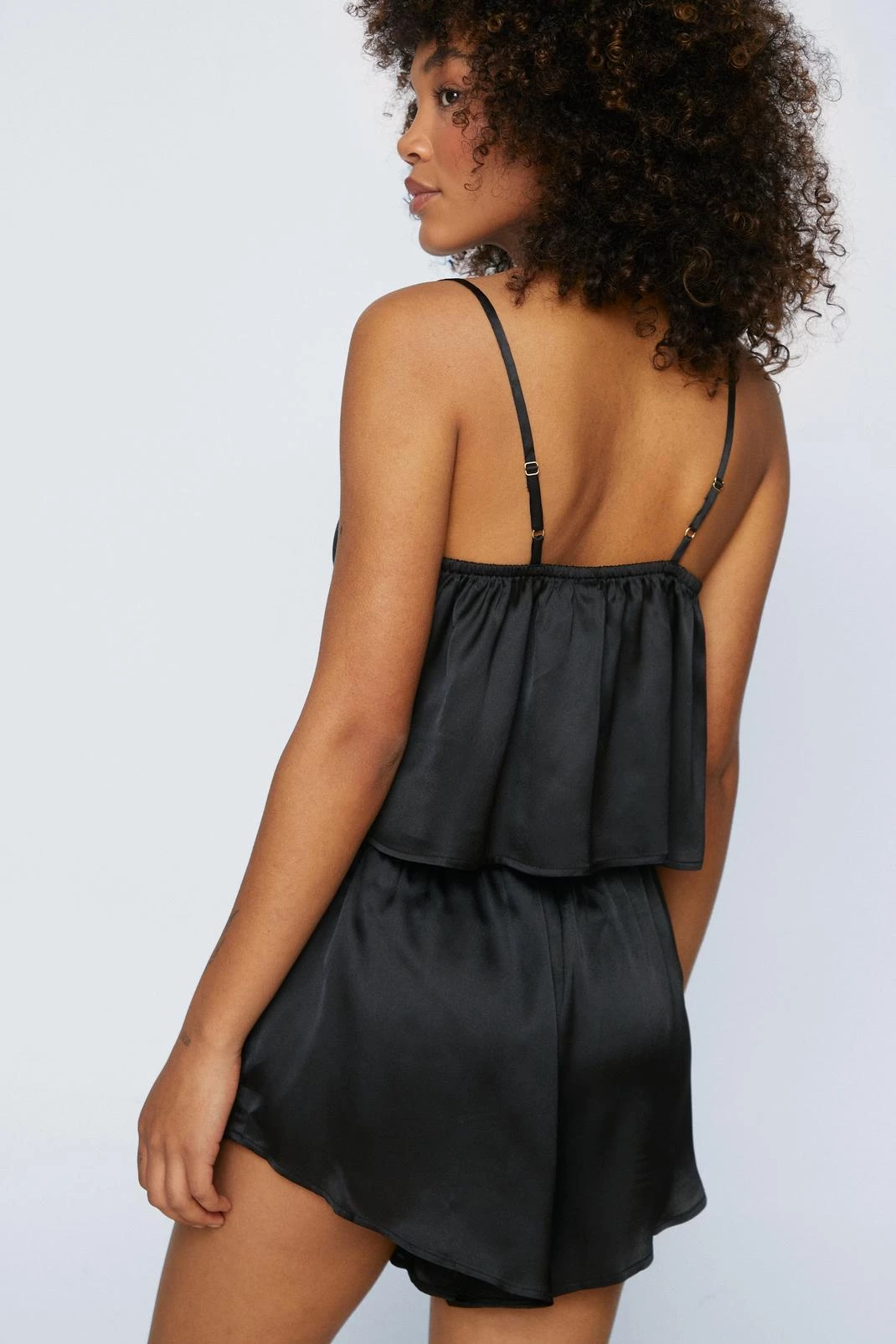 Sleepwear Satin 3 Piece Short Pajamas And Robe Set 4 Sleepwear Satin 3 Piece Short Pajamas And Robe Set - Image 2