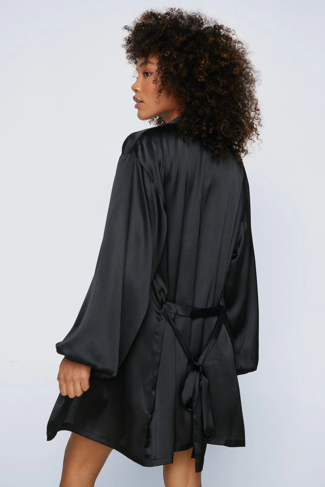 Sleepwear Satin 3 Piece Short Pajamas And Robe Set 5 Sleepwear Satin 3 Piece Short Pajamas And Robe Set - Image 3