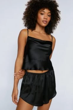 Sleepwear Satin 3 Piece Short Pajamas And Robe Set