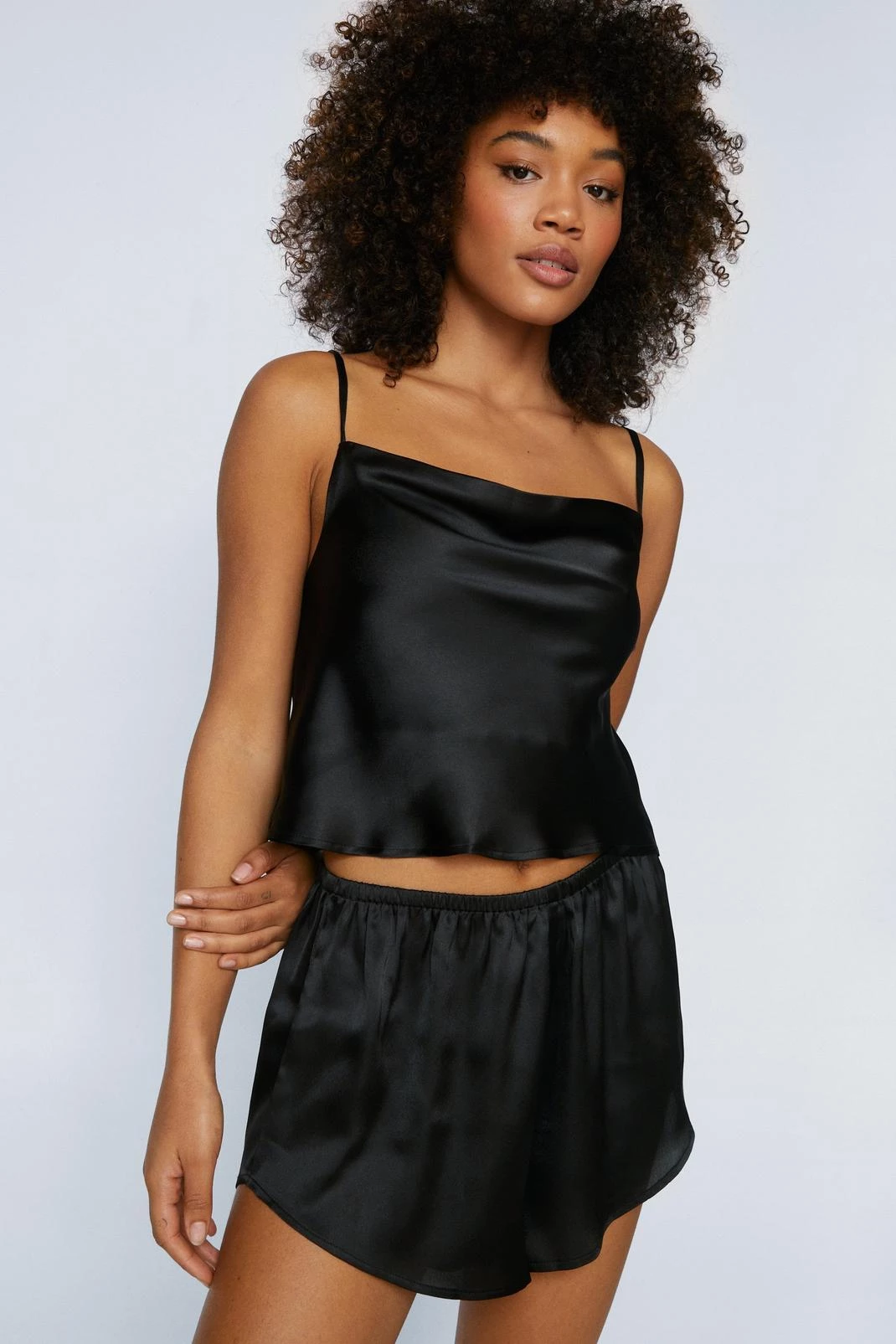 Sleepwear Satin 3 Piece Short Pajamas And Robe Set 3 Sleepwear Satin 3 Piece Short Pajamas And Robe Set