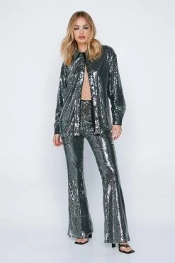Shirts Sheer Sequin Relaxed Two Piece Shirt