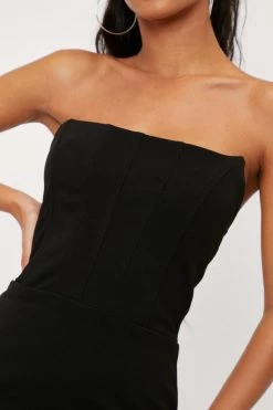 Dresses Strapless Corset Bodycon Mini Dress -Christmas Sales womens black strapless corset bodycon mini dress 7