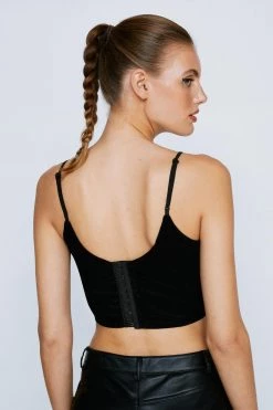 Tops Zodiac Beaded Velvet Corset Top -Christmas Sales womens black zodiac beaded velvet corset top 2