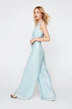 Sequin Pants Multi Sequin Super Wide Leg Pants