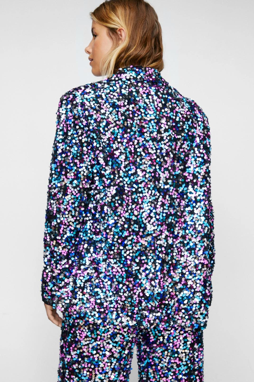 Party Outfits Rainbow Sequin Oversized Blazer 11 Party Outfits Rainbow Sequin Oversized Blazer - Image 9