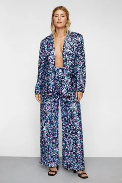 Party Outfits Rainbow Sequin Oversized Blazer 18 Party Outfits Rainbow Sequin Oversized Blazer -Christmas Sales womens blue rainbow sequin oversized blazer