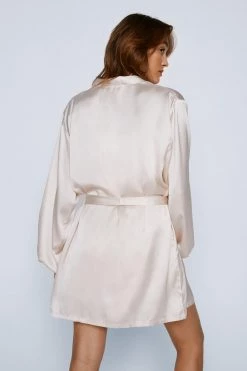 Sleepwear Satin 3 Piece Short Pajamas And Robe Set 14 Sleepwear Satin 3 Piece Short Pajamas And Robe Set -Christmas Sales womens champagne satin 3 piece short pajamas and robe set 2