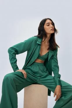 Pajamas Satin Long 3 Piece Pajama Set