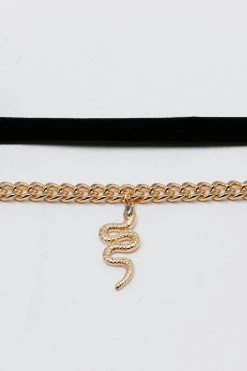 Necklaces Choker And Snake Chain Layered Necklace -Christmas Sales womens gold choker and snake chain layered necklace 2