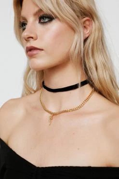Necklaces Choker And Snake Chain Layered Necklace -Christmas Sales womens gold choker and snake chain layered necklace 3