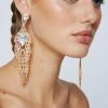 Jewelry Embellished Drop Earring -Christmas Sales womens gold embellished drop earring