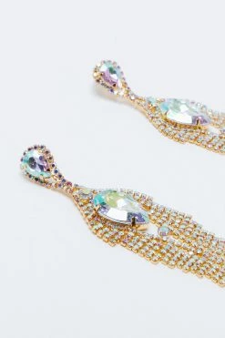 Jewelry Embellished Drop Earring -Christmas Sales womens gold embellished drop earring 2