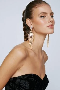 Jewelry Embellished Drop Earring -Christmas Sales womens gold embellished drop earring 3