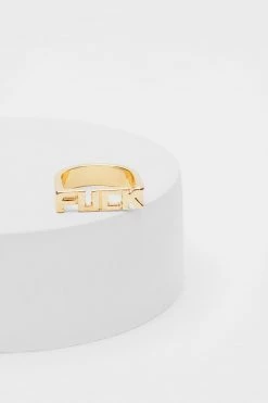 New Fuck Graphic Chunky Ring -Christmas Sales womens gold fuck graphic chunky ring 3