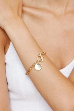 Necklaces Gold Plated Loop Chain Pendant Bracelet -Christmas Sales womens gold gold plated loop chain pendant bracelet 2