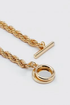 Necklaces Gold Plated Loop Chain Pendant Bracelet