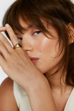 Rings Gold Plated Signet Ring