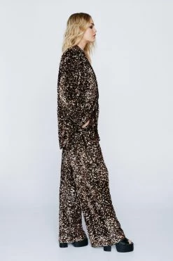Sequin Pants Premium Sequin Wide Leg Pants 12 Sequin Pants Premium Sequin Wide Leg Pants -Christmas Sales womens gold premium sequin wide leg pants