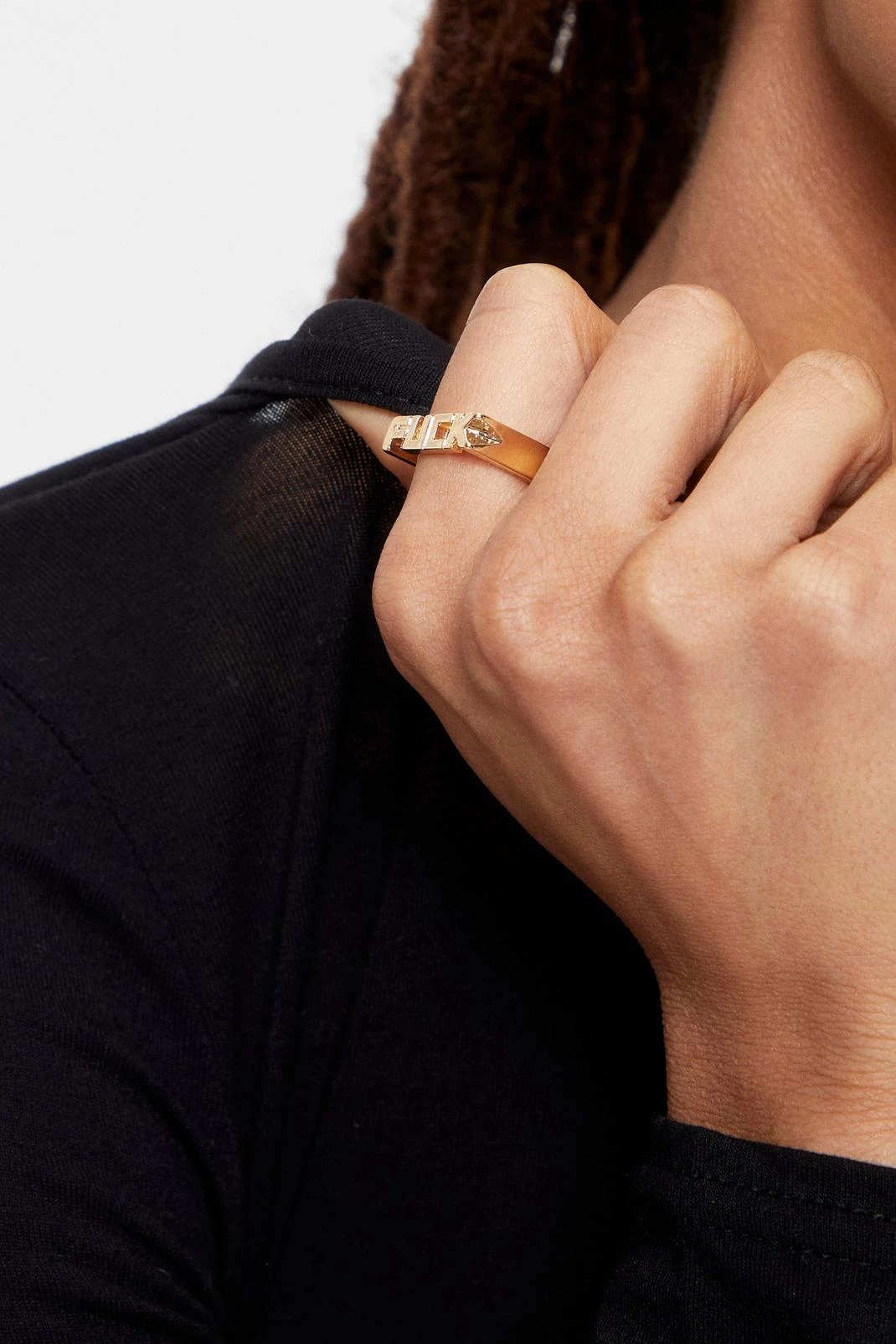 New Recycled Metal Fuck Graphic Chunky Ring 3 New Recycled Metal Fuck Graphic Chunky Ring - Image 2