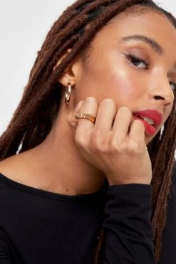 New Recycled Metal Fuck Graphic Chunky Ring 10 New Recycled Metal Fuck Graphic Chunky Ring -Christmas Sales womens gold recycled metal fuck graphic chunky ring 2