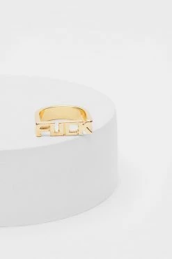 New Recycled Metal Fuck Graphic Chunky Ring 14 New Recycled Metal Fuck Graphic Chunky Ring -Christmas Sales womens gold recycled metal fuck graphic chunky ring 3