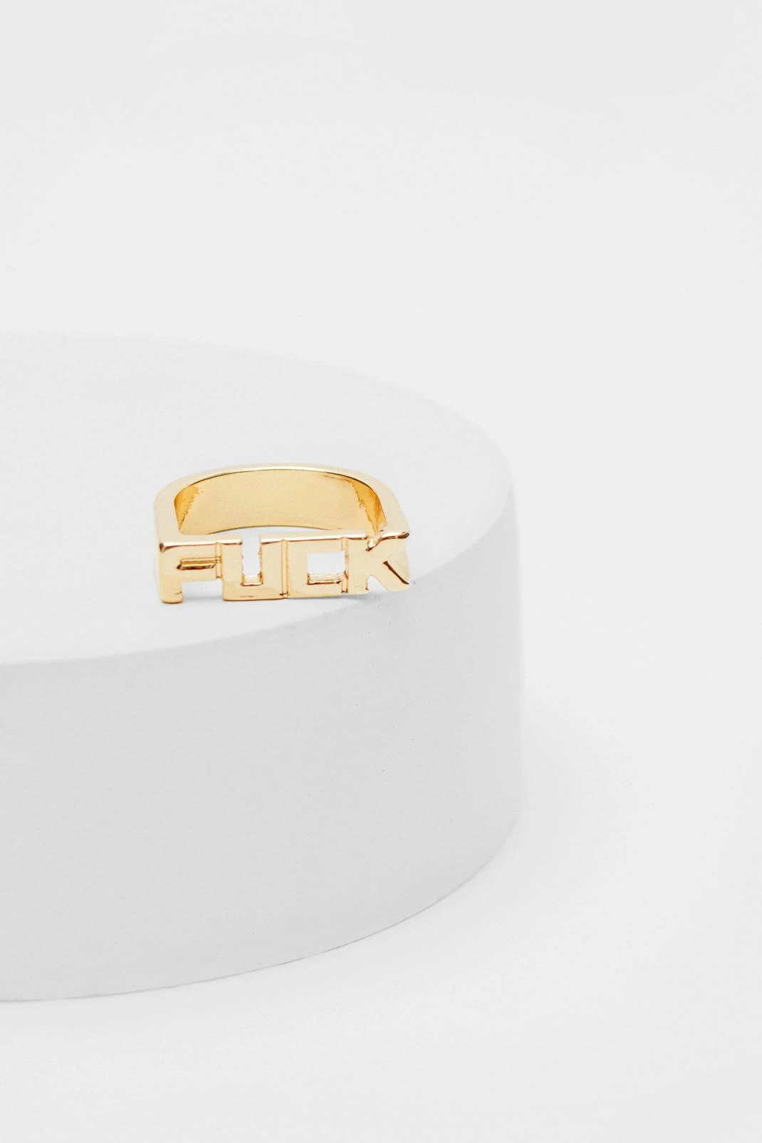 New Recycled Metal Fuck Graphic Chunky Ring 8 New Recycled Metal Fuck Graphic Chunky Ring - Image 7
