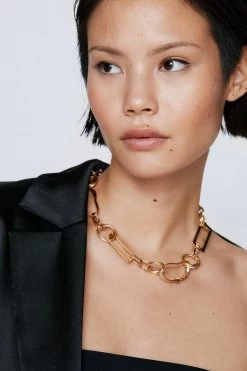 Necklaces Square Chain Chunky Necklace 9 Necklaces Square Chain Chunky Necklace -Christmas Sales womens gold square chain chunky necklace 3