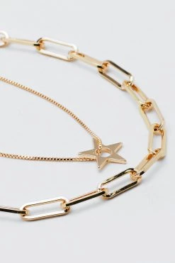 Necklaces Star Pendant And Double Chain Necklace 8 Necklaces Star Pendant And Double Chain Necklace -Christmas Sales womens gold star pendant and double chain necklace 2