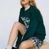 Christmas Slogan Oversized Sweatshirt -Christmas Sales womens green christmas slogan oversized sweatshirt