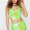 Club Wear Premium Sequin Corset Crop Top -Christmas Sales womens green premium sequin corset crop top