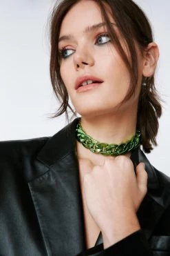 Necklaces Recycled Metallic Chain Necklace