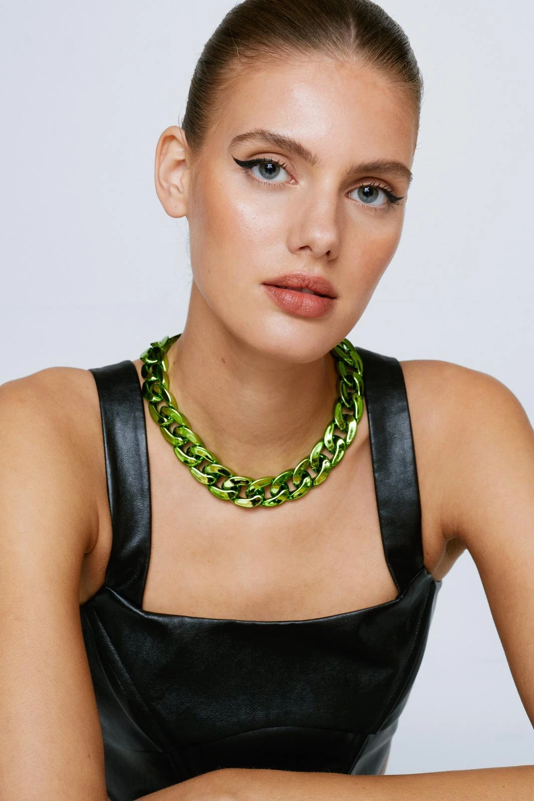 Necklaces Recycled Smooth Chain Link Necklace 3 Necklaces Recycled Smooth Chain Link Necklace