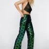 Party Outfits Sequin Star Disco Flare Pants 1 Party Outfits Sequin Star Disco Flare Pants -Christmas Sales womens green sequin star disco flare pants