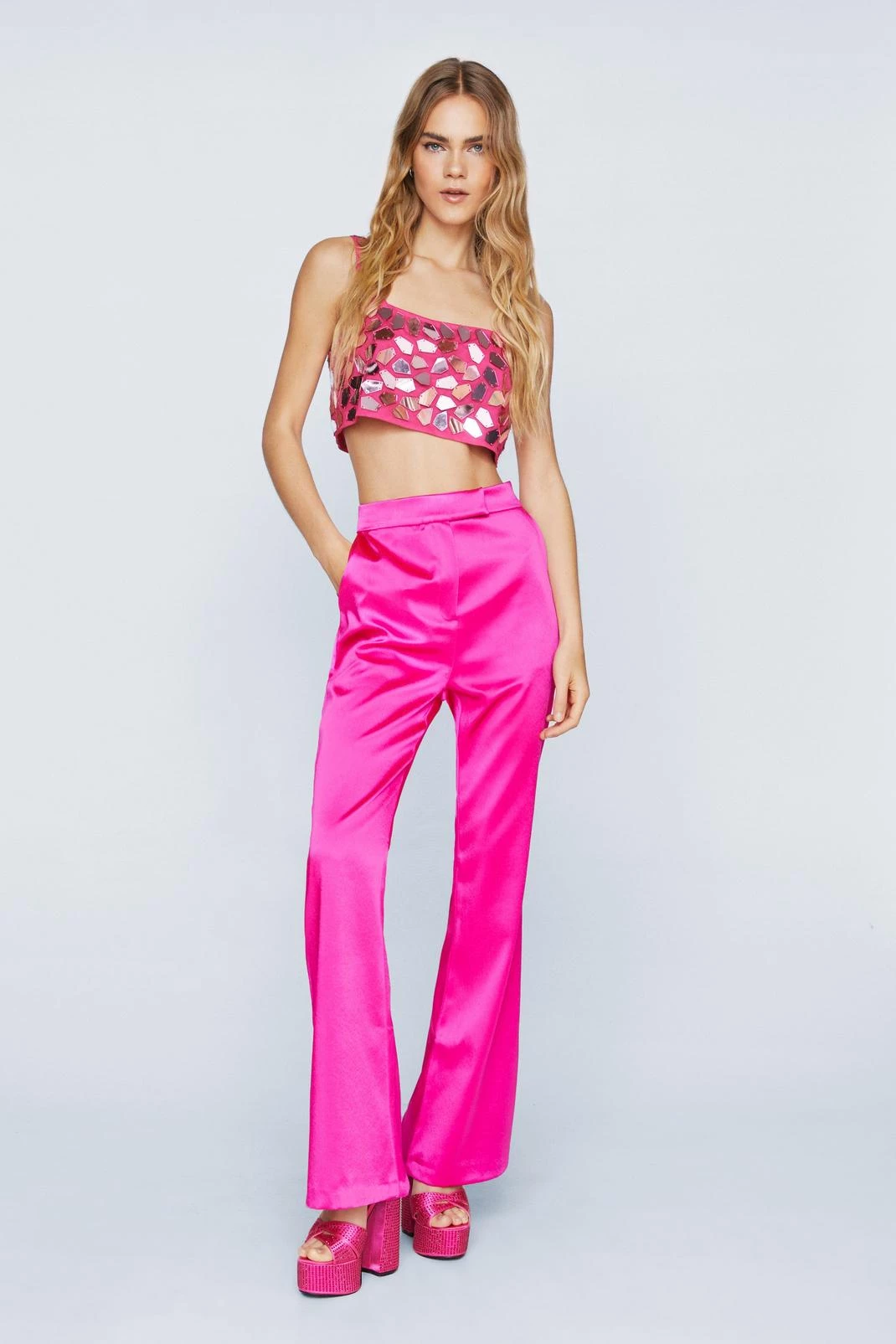 Tops Mirror Sequin Crop Top 3 Tops Mirror Sequin Crop Top