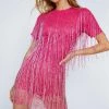 Party Dresses Tassel Beaded Mini Shift Dress 1 Party Dresses Tassel Beaded Mini Shift Dress -Christmas Sales womens hot20pink tassel beaded mini shift dress 3
