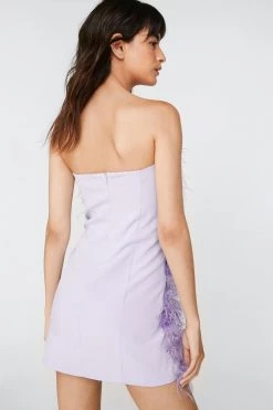 Sequin Dresses Feather Bandeau Mini Dress 23 Sequin Dresses Feather Bandeau Mini Dress -Christmas Sales womens lilac feather bandeau mini dress 9