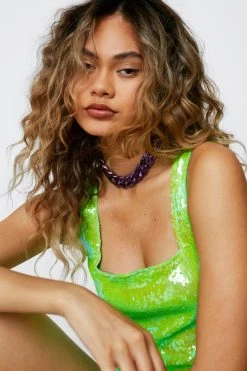 Necklaces Metallic Chain Collar Necklace