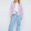Going Out Jackets Real Feather Collar Sequin Jacket -Christmas Sales womens lilac real feather collar sequin jacket 3