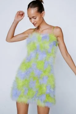 Bodycon Dresses Premium Feather Check Mini Dress -Christmas Sales womens lime premium feather check mini dress 4