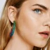 Accessories Embellished Statement Hoop Earrings 2 Accessories Embellished Statement Hoop Earrings -Christmas Sales womens multi embellished statement hoop earrings