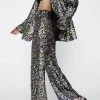 Party Outfits Rainbow Sequin Wide Leg Pants 2 Party Outfits Rainbow Sequin Wide Leg Pants -Christmas Sales womens multi rainbow sequin wide leg pants