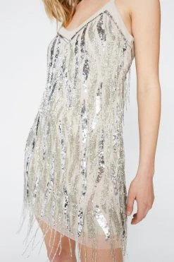 Party Dresses Beaded Tassel Slip Mini Dress