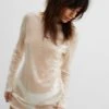 Shift Dresses Sheer Sequin Detail Mini Shift Dress -Christmas Sales womens off20white sheer sequin detail mini shift dress