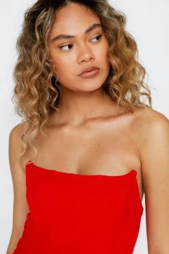 Dresses Strapless Corset Bodycon Mini Dress -Christmas Sales womens orange strapless corset bodycon mini dress 8