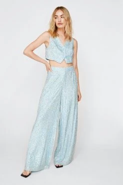 Jackets Multi Sequin Cropped Vest