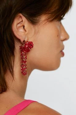Beaded Tassel Drop Earrings