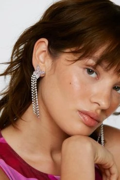 Make Your Move! 60% Off Party! Butterfly Diamante Drop Earrings